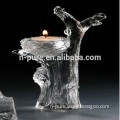 Tree trunk crystal standing candle holder